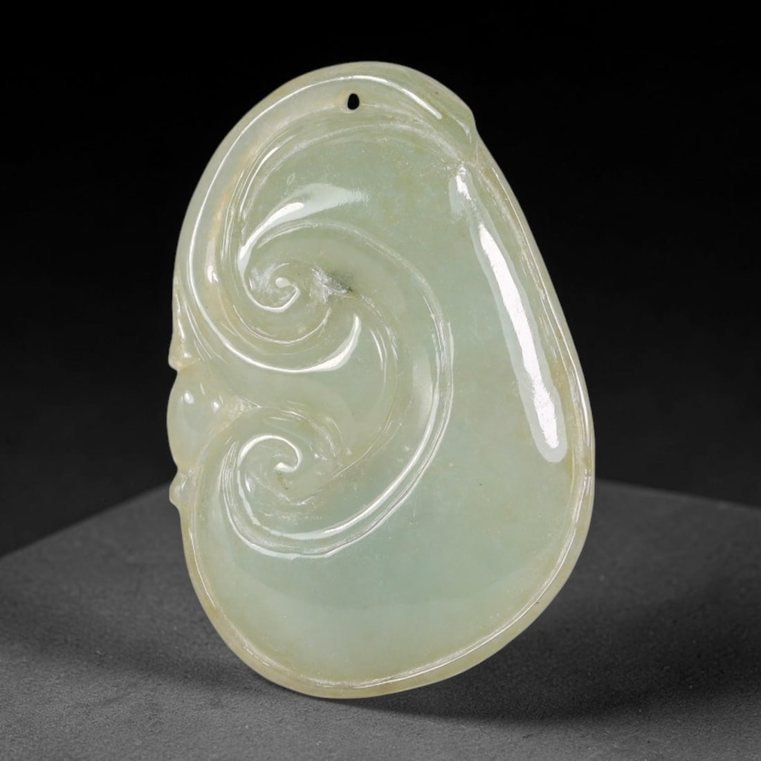 Natural Burmese Type A Jadeite Jade Hand Carved Pendant, 24BP: Artisan hand-carved untreated Burmese Type A jadeite jade pendant measuring 36x25 mm. Carefully sculpted with detailed relief craftsmanship and finished with a smooth glossy polish. Authentic Type A j