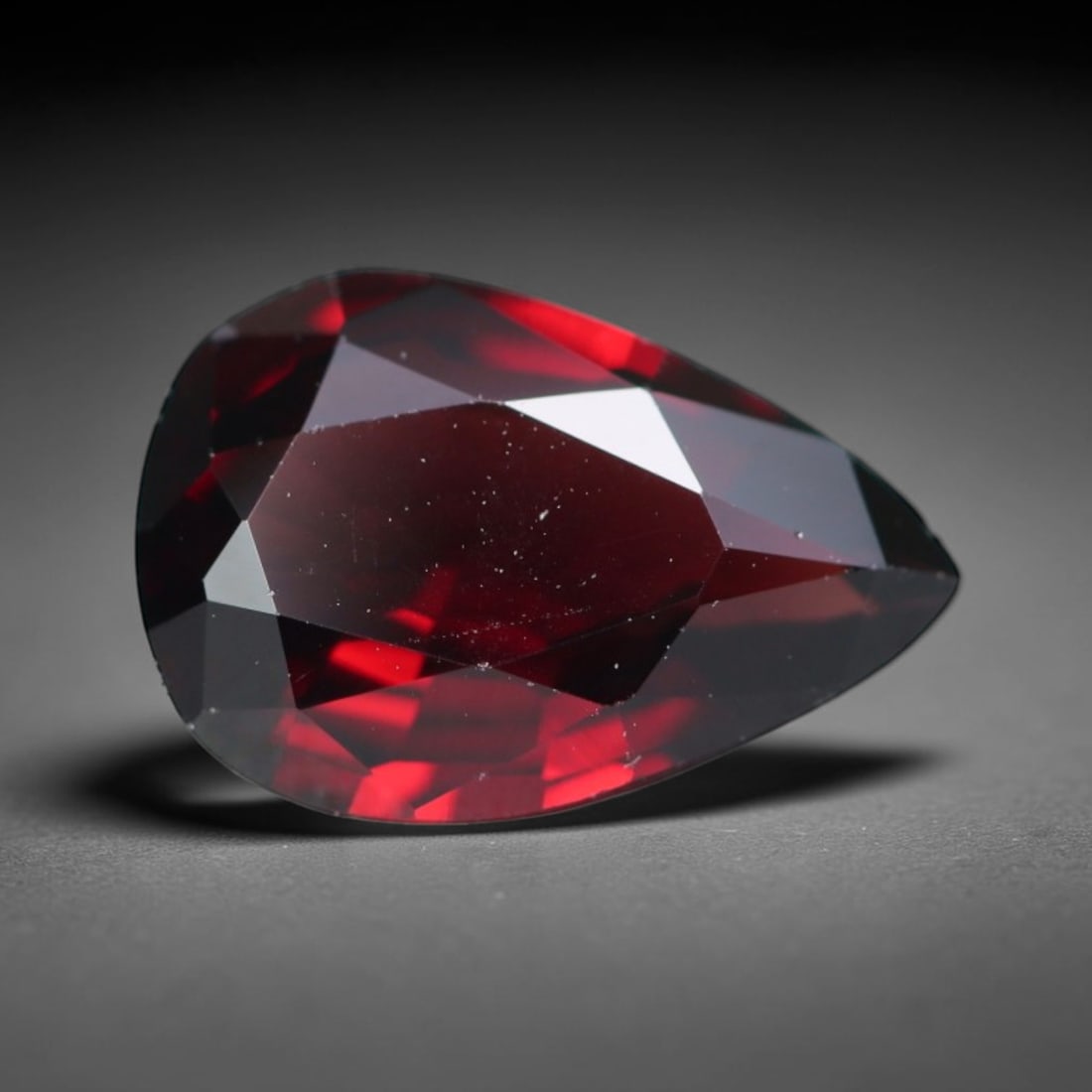 2.85ct Natural Mozambican Deep Crimson Red Faceted Almandine Garnet Loose Gemstone, 67BD: This meticulously faceted garnet features a dense, rich red crystalline body dotted with subtle micro mineral inclusions scattered evenly throughout its transparent interior, precision-cut reflective 
