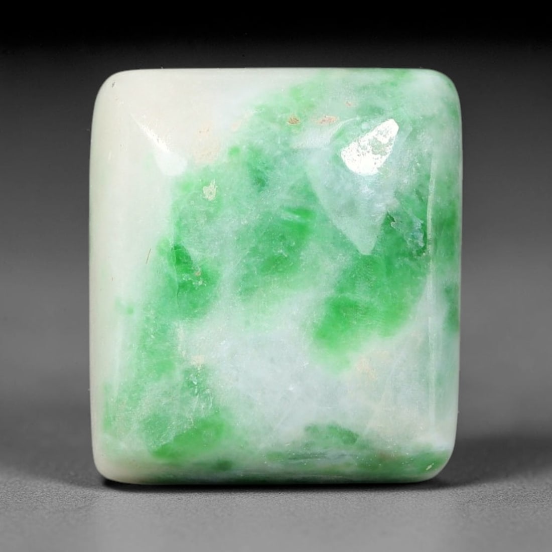 21ct Natural Burmese Type A Jadeite Jade Cabochon, 65FJ: This single loose natural Burmese Type A jadeite jade cabochon, fully untreated with no dyeing, bleaching or resin impregnation, this genuine Type A jade retains its all-natural crystalline structure 