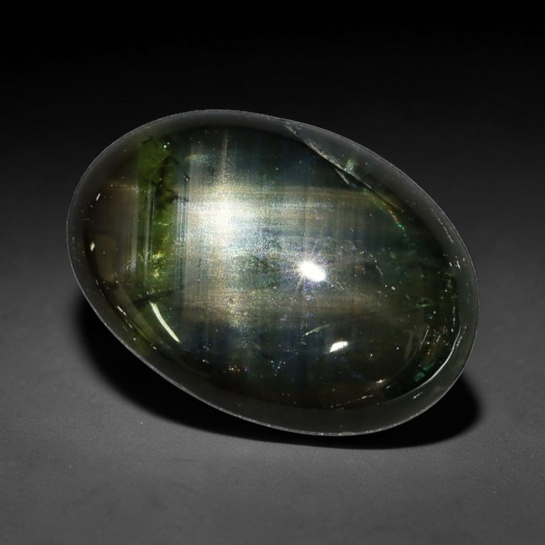 2.40ct Natural Siamese 6-Ray Black Star Sapphire Loose Gemstone, 69BX: This polished star sapphire originates from classic Siamese mining deposits, featuring a deep dark crystalline base with fine native mineral traces trapped within its structure, sized at calibrated 10