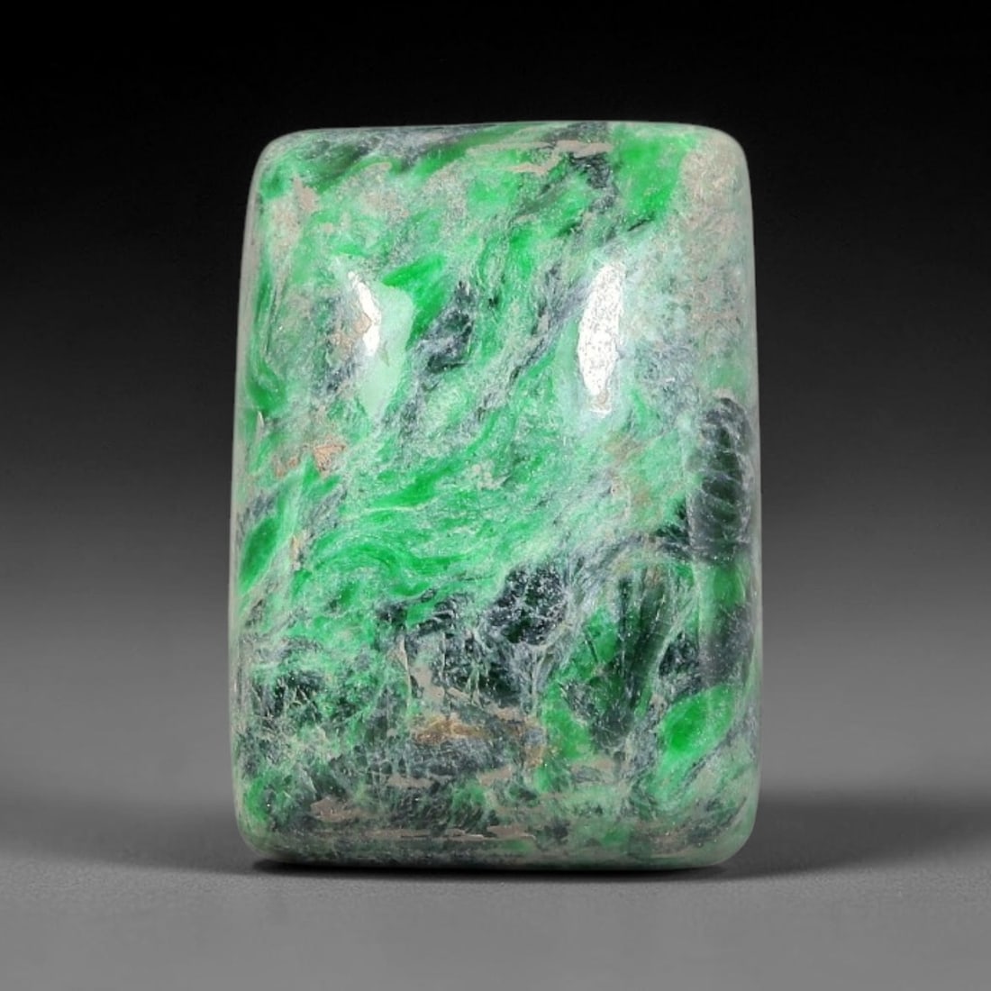 13ct Natural Burmese Type A Jadeite Jade Cabochon, 67FJ: This single loose natural Burmese Type A jadeite jade cabochon, fully untreated with no dyeing, bleaching or resin impregnation, this genuine Type A jade retains its all-natural crystalline structure 