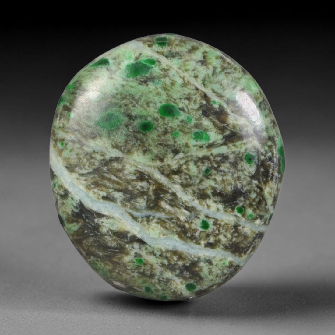 7.54ct Natural Burmese Type A Jadeite Jade Cabochon, 72AL: This single loose natural Burmese Type A jadeite jade cabochon, fully untreated with no dyeing, bleaching or resin impregnation, this genuine Type A jade retains its all-natural crystalline structure 