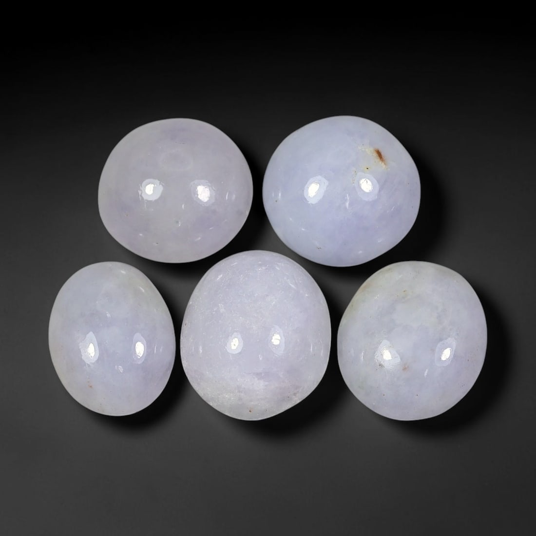 33.53ct Natural Burmese Type A Lavender Jadeite Jade Cabochon Loose Gemstone, 51FJ: This natural Burmese Type A jadeite jade cabochon lot displays soft lavender tone with well polished surfaces. Dimensions measure 13x11x6mm, sourced from Myanmar, these polished cabochons present grea