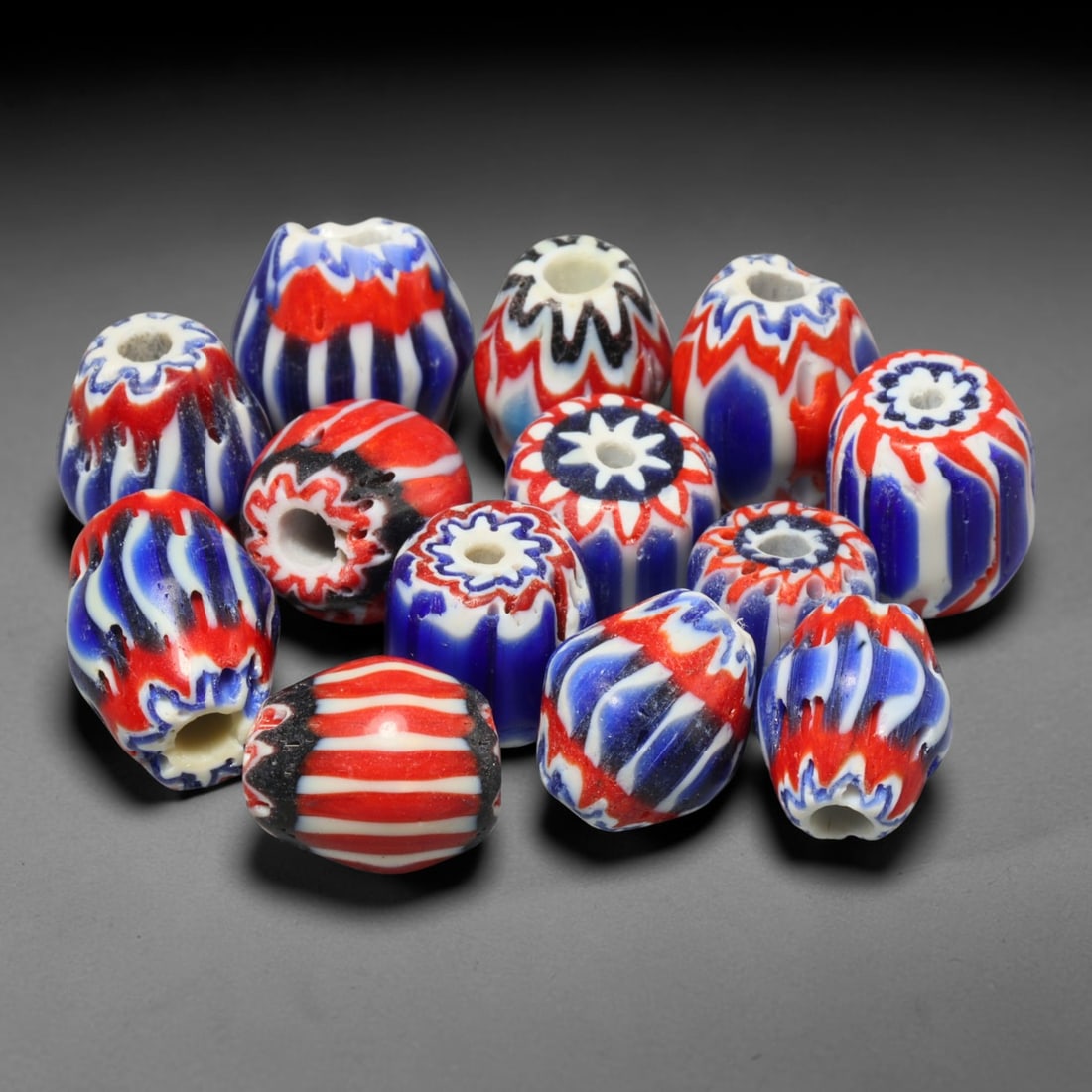 Vintage Chevron Glass Trade Bead Parcel Lot, 60EH (1 of 1)