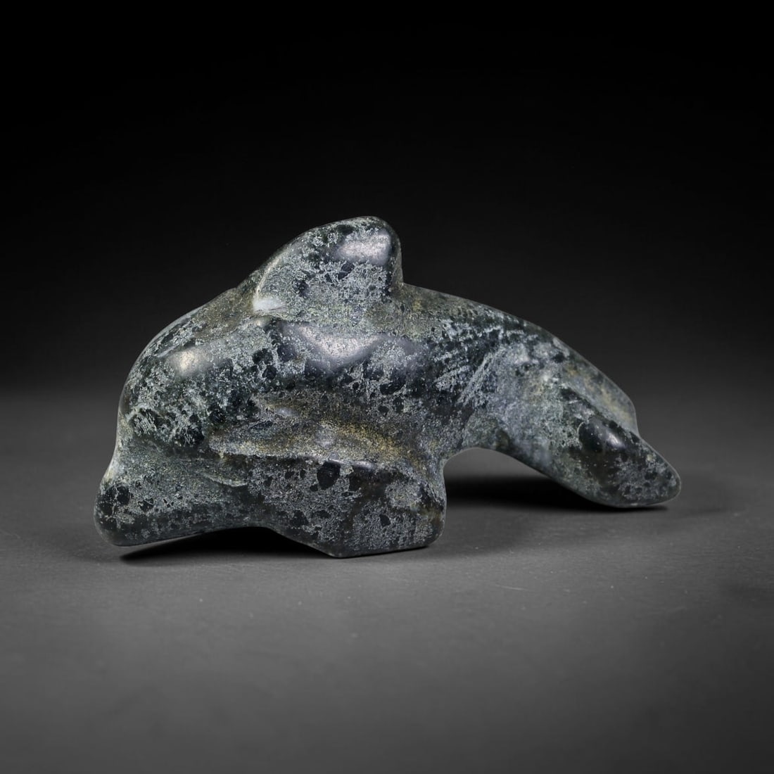 Ancient Egyptian Pharaonic Civilization Dark Stone Dolphin Amulet (4000 BCE-30 CE), 29EC (1 of 2)