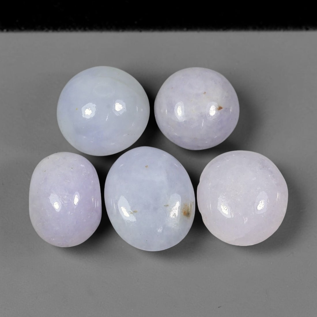 31.38ct Natural Burmese Type A Lavender Jadeite Jade Cabochon Loose Gemstone, 56FJ: This natural Burmese Type A jadeite jade cabochon lot displays soft lavender tone with well polished surfaces. Dimensions measure 14x11x4mm, sourced from Myanmar, these polished cabochons present grea