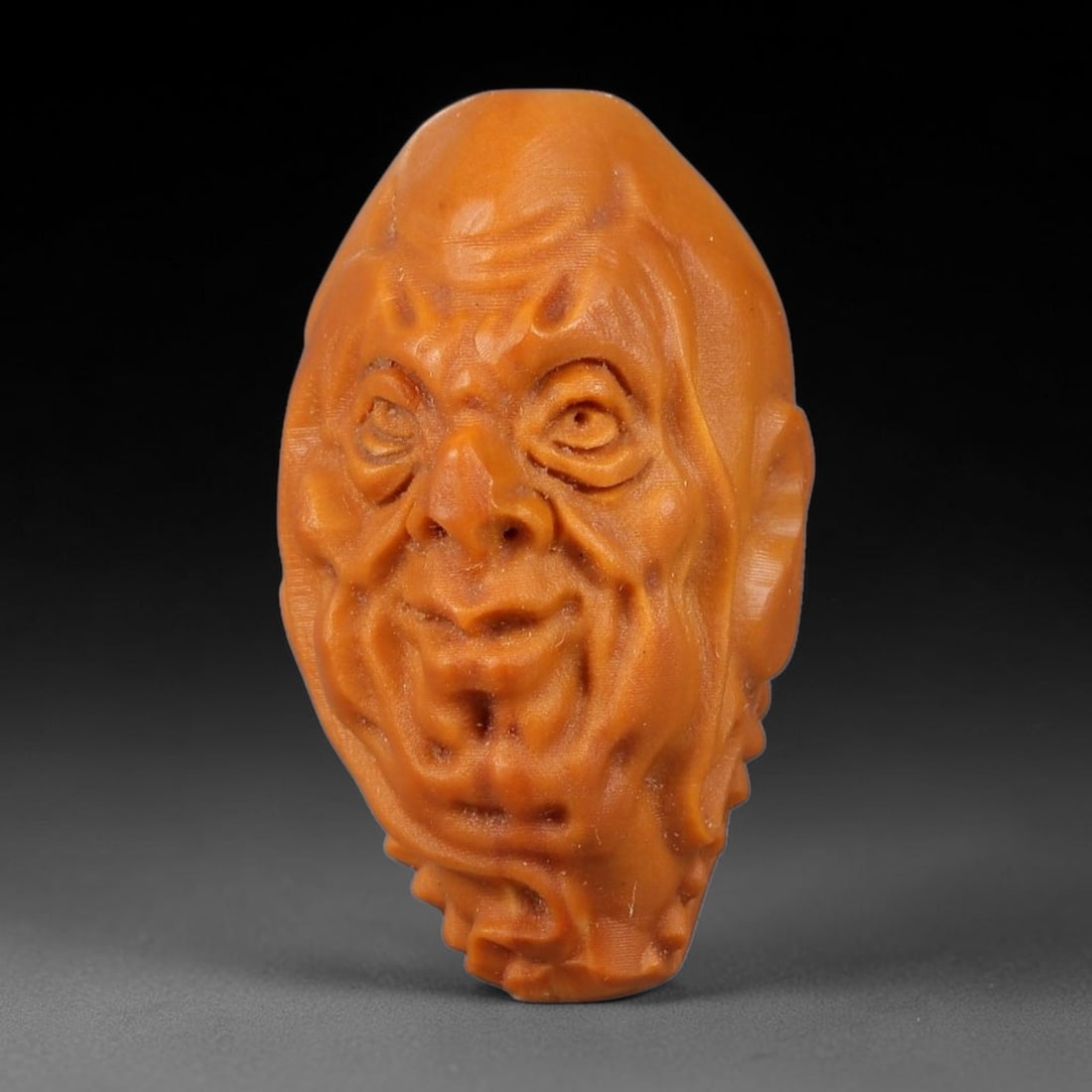 A Chinese Carved Natural Olive Nut Drilled Art Bead, 14BZ (1 of 1)