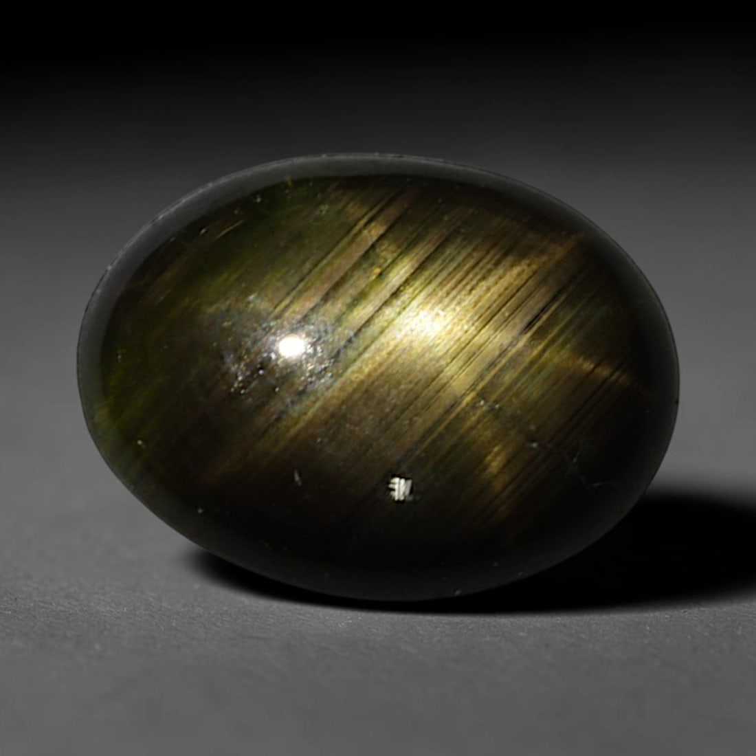 2.48ct Natural Siamese 6-Ray Black Star Sapphire Loose Gemstone, 46BD: This polished star sapphire originates from classic Siamese mining deposits, featuring a deep dark crystalline base with fine native mineral traces trapped within its structure, sized at calibrated 9.