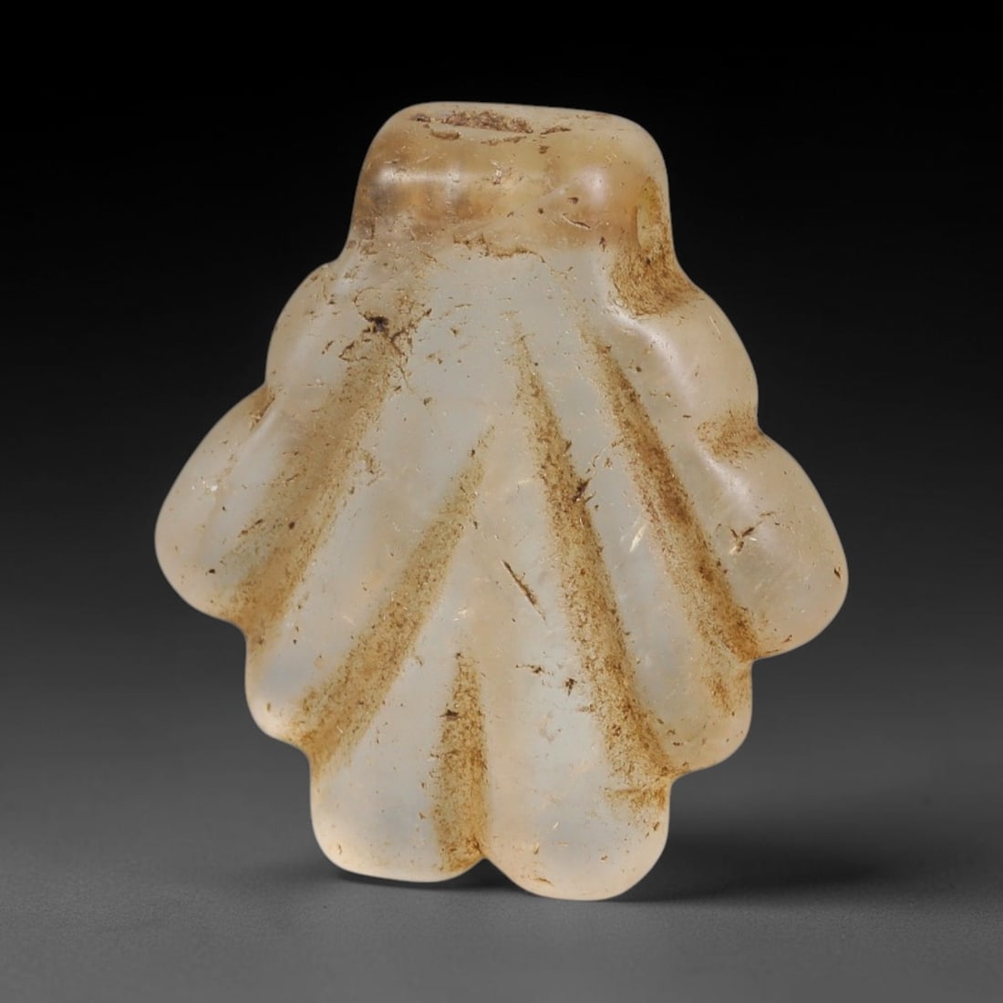 Ancient Medieval Coptic Christian Egyptian Culture Rock Crystal Amulet (300-1000 CE), 32EG: This antique rock crystal amulet originates from Coptic Christian Egyptian Culture, a region with a long-standing tradition of crafting translucent hardstone talismans for devotional and funerary use.
