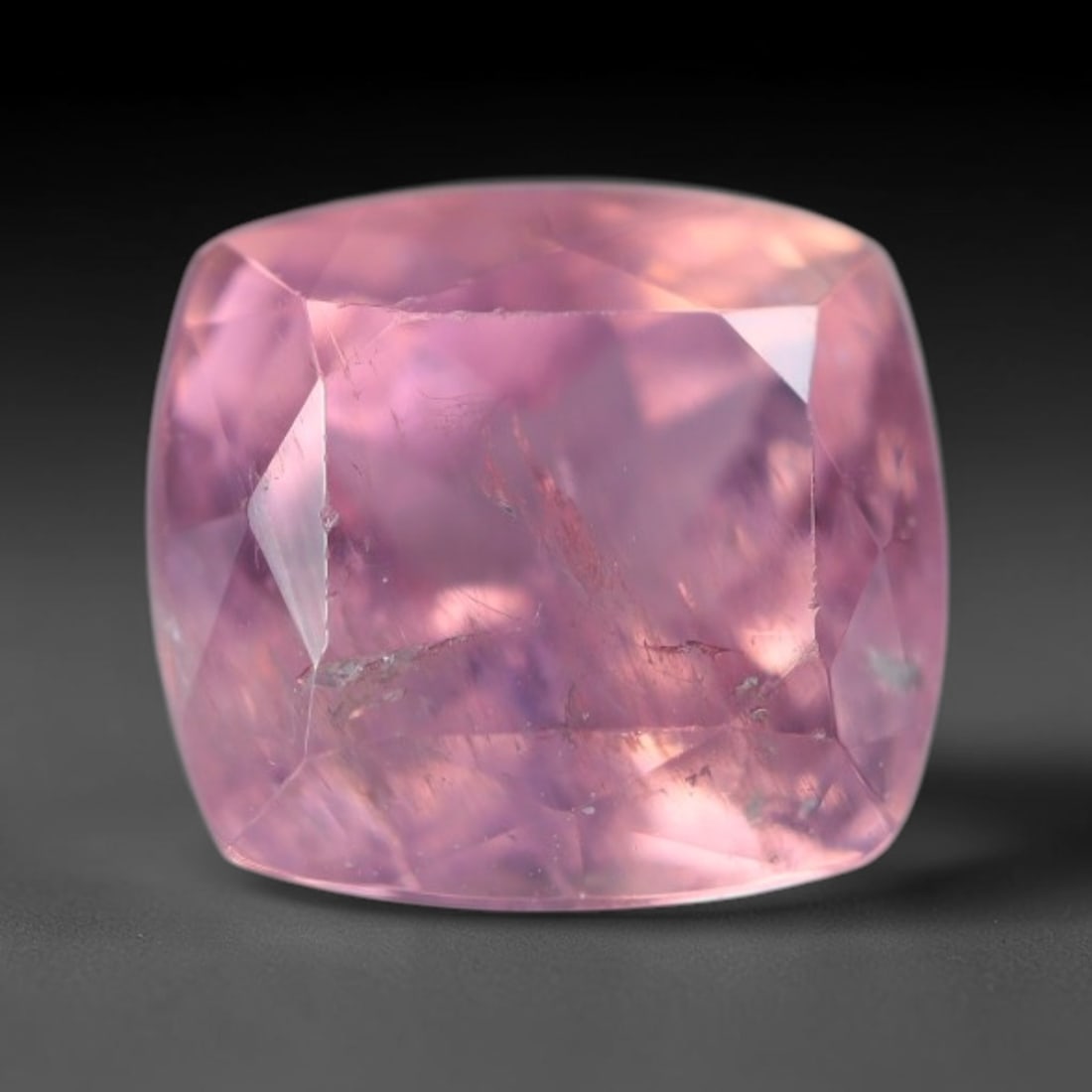 1.70 Carats Natural Mozambique Soft Pink Tourmaline Loose Gemstone, 32AK: This transparent Mozambique tourmaline carries gentle pastel pink saturation, interspersed with thin native linear mineral inclusions and faint natural internal fissures across the crystal interior, m
