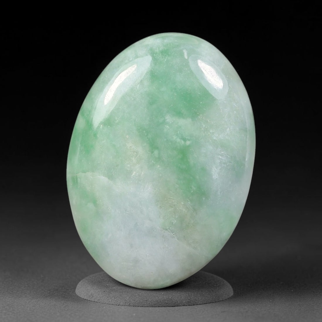 34.31ct Natural Burmese Type A Jadeite Jade Cabochon, 49EZ: This single loose natural Burmese Type A jadeite jade cabochon, fully untreated with no dyeing, bleaching or resin impregnation, this genuine Type A jade retains its all-natural crystalline structure 