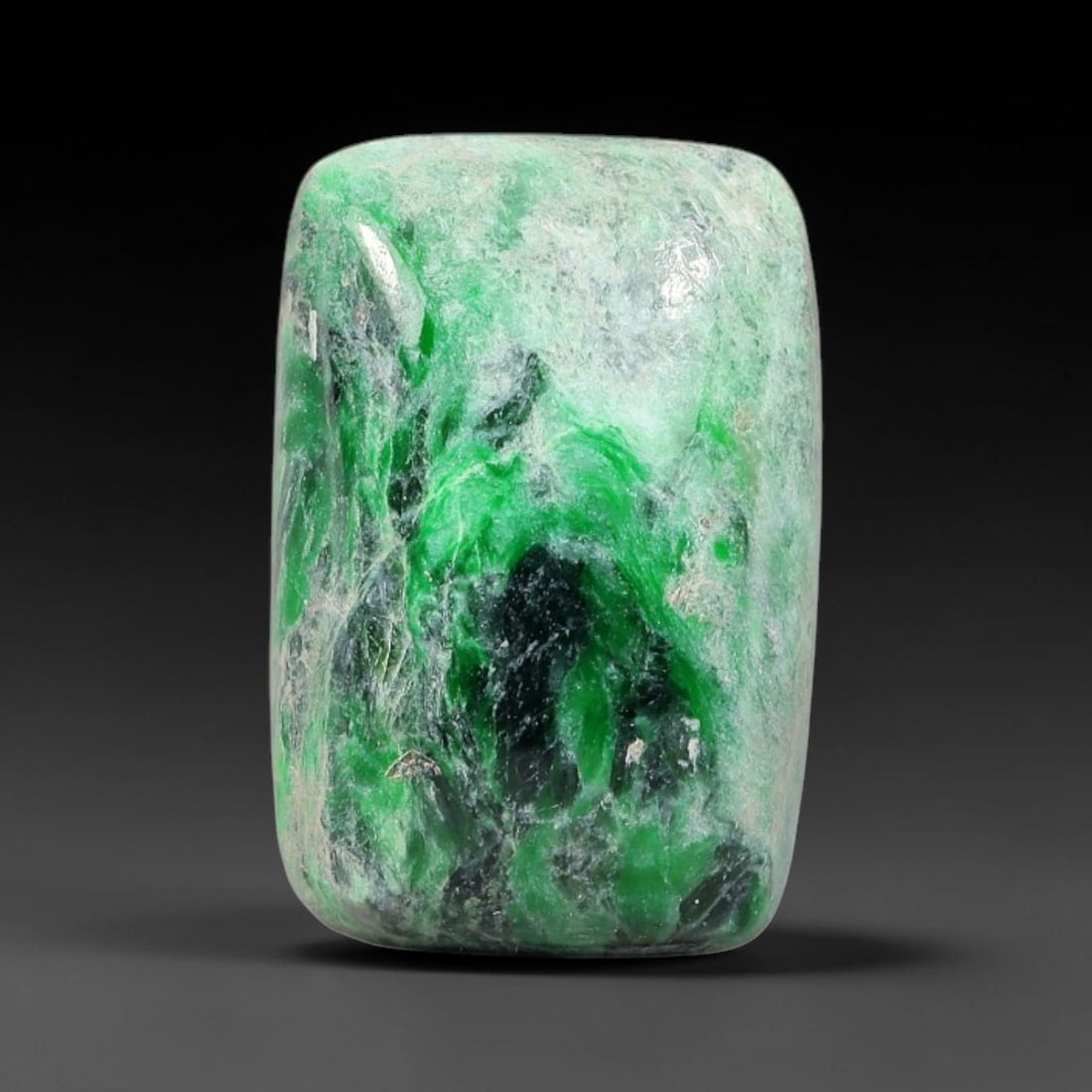 12ct Natural Burmese Type A Jadeite Jade Cabochon, 70FJ: This single loose natural Burmese Type A jadeite jade cabochon, fully untreated with no dyeing, bleaching or resin impregnation, this genuine Type A jade retains its all-natural crystalline structure 