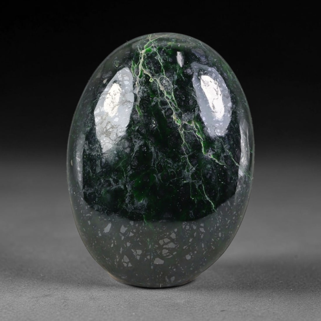 26.51ct Natural Burmese Type A Jadeite Jade Cabochon, 97EP: This single loose natural Burmese Type A jadeite jade cabochon, fully untreated with no dyeing, bleaching or resin impregnation, this genuine Type A jade retains its all-natural crystalline structure 