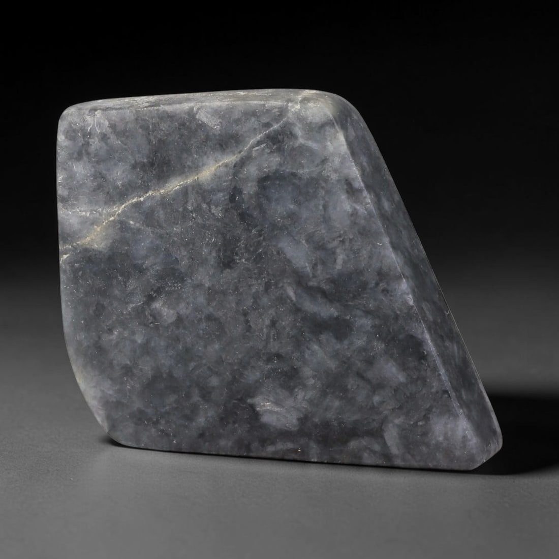255ct Natural Type A Burmese Jadeite Jade Sliced Rough, 37BQ: This specimen is a sliced rough block of natural Type A Burmese jadeite jade. The interior displays natural colour zoning with visible mineral veining and crystalline patterns typical of unprocessed j