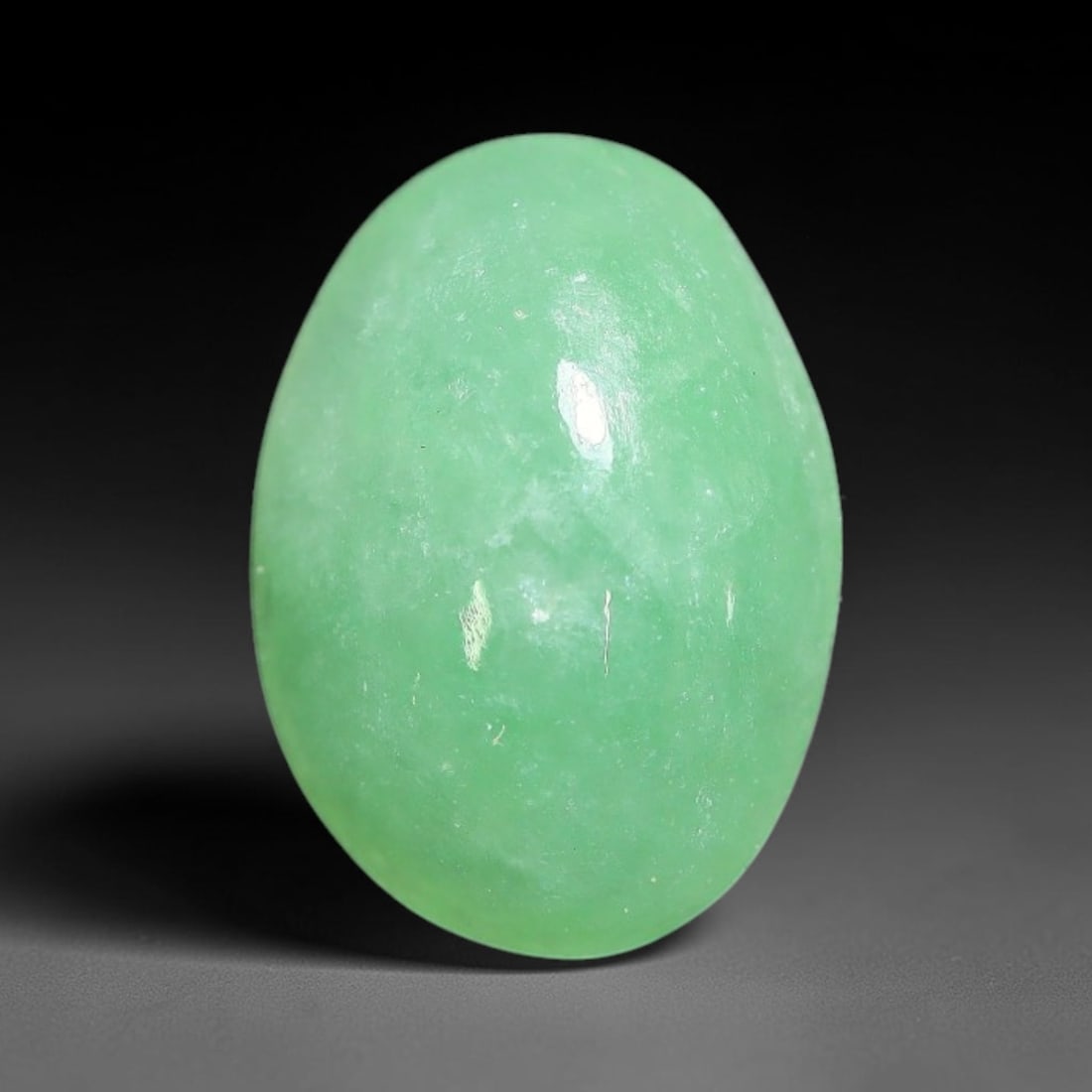 3.00ct Natural Burmese Type A Apple Green Jadeite Jade Cabochon Loose Gemstone, 13BV: This single loose natural Burmese Type A apple green jadeite jade cabochon, completely untreated, free of artificial dye, bleaching, or resin filling, preserving the original natural mineral crystal s