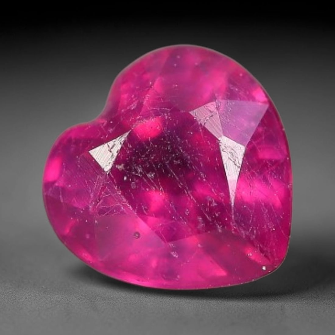 1.01 Carats Natural Madagascar Vivid Fuchsia Red Heated Ruby Loose Gemstone, 31FM: This vivid fuchsia red Madagascar ruby displays rich saturated red tone with subtle natural internal mineral traces that showcase genuine earth-grown character, measured at 5.7x3.7mm, the intense warm