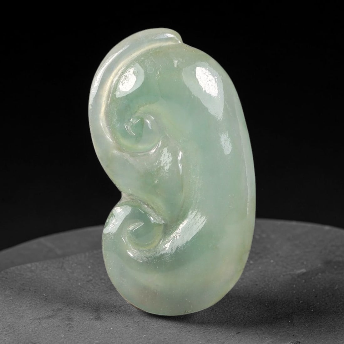Natural Burmese Type A Jadeite Jade Hand Carved Pendant, 79BS: Artisan hand-carved untreated Burmese Type A jadeite jade pendant measuring 23x12 mm. Carefully sculpted with detailed relief craftsmanship and finished with a smooth glossy polish. Authentic Type A j