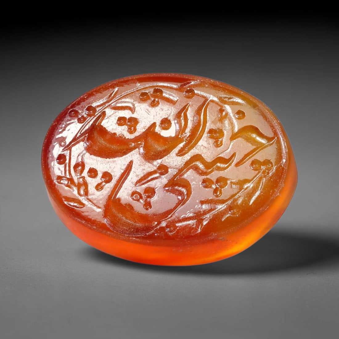 Early Vintage Islamic Natural Agate Script Intaglio Seal Cabochon (Post 1900 CE), 78EP: Fully hand-engraved agate intaglio seal tablet, crafted entirely by hand with no machine-assisted carving. The polished stone face features inscribed devotional script contained within a defined carvi