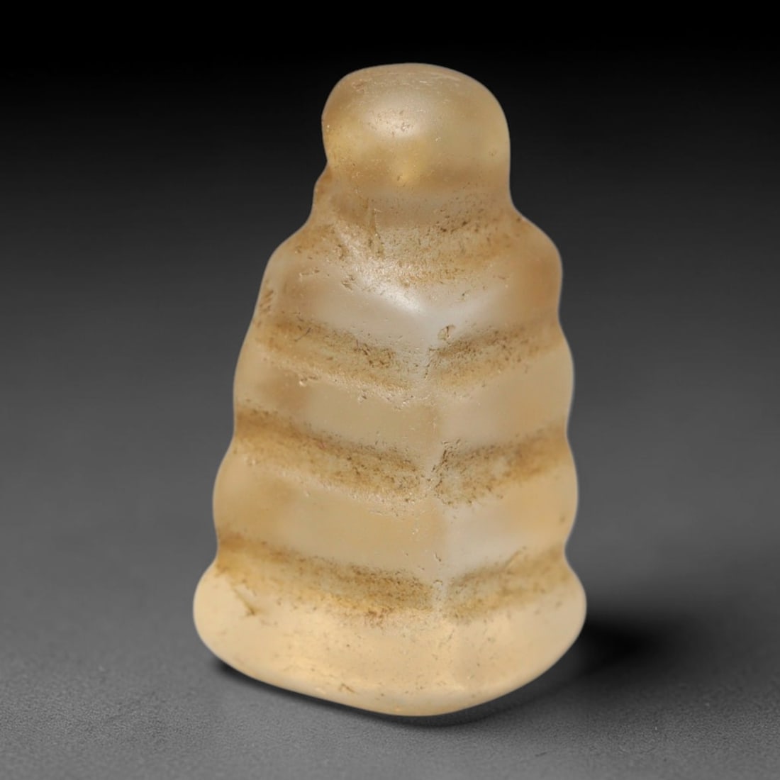 Ancient Medieval Coptic Christian Egyptian Culture Rock Crystal Amulet (300-1000 CE), 86FY: This antique rock crystal amulet originates from Coptic Christian Egyptian Culture, a region with a long-standing tradition of crafting translucent hardstone talismans for devotional and funerary use.