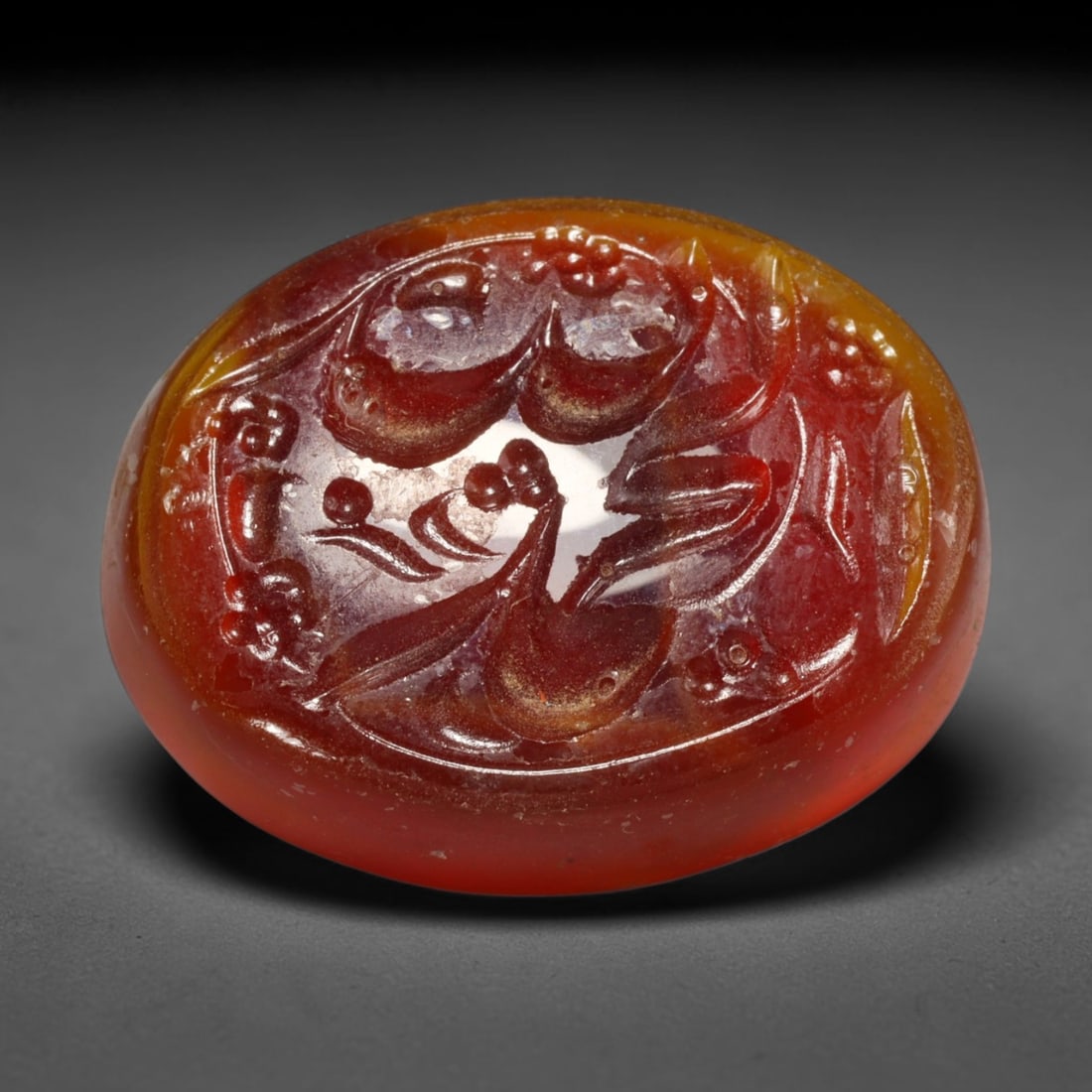 Early Vintage Islamic Natural Agate Calligraphic Script Intaglio Seal Cabochon (Post 1900 CE), 39EL: Fully hand-engraved agate intaglio seal tablet, crafted entirely by hand with no machine-assisted carving. The polished stone face features inscribed devotional script contained within a defined carvi
