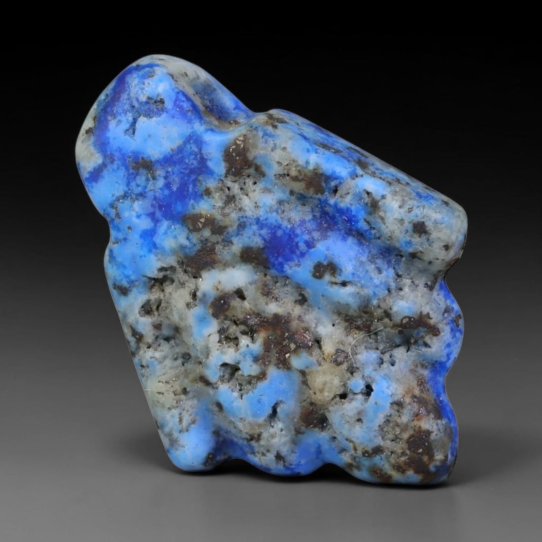 Ancient Medieval Coptic Egyptian Lapis Lazuli Amulet (400-800 CE), 54EG: This antique lapis lazuli amulet originates from Ancient Medieval Coptic Egyptian cultural tradition, created to function as a wearable protective talisman for personal spiritual safeguard. The deepbl