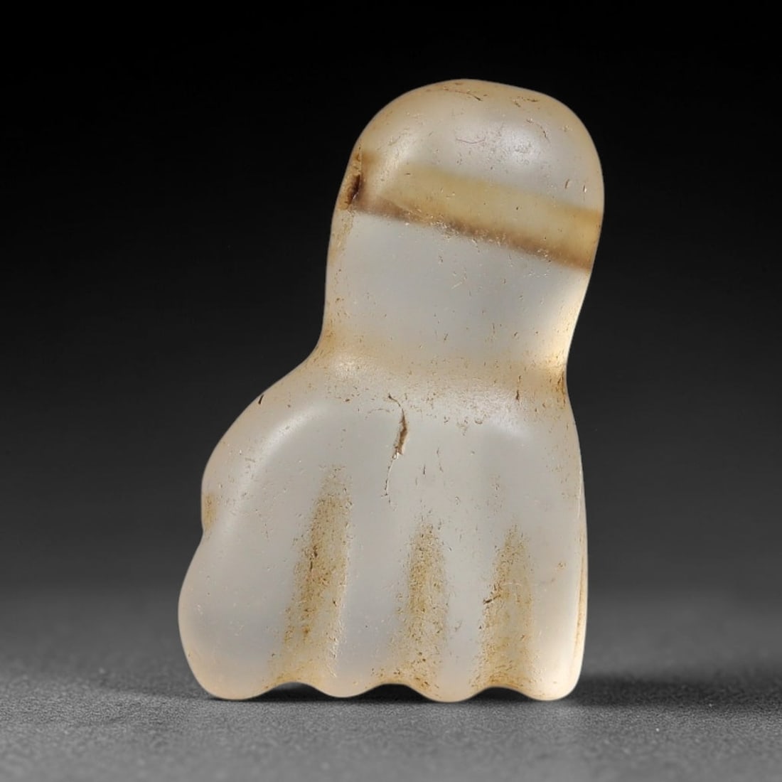 Ancient Medieval Coptic Christian Egyptian Culture Rock Crystal Amulet (300-1000 CE), 35EG: This antique rock crystal amulet originates from Coptic Christian Egyptian Culture, a region with a long-standing tradition of crafting translucent hardstone talismans for devotional and funerary use.
