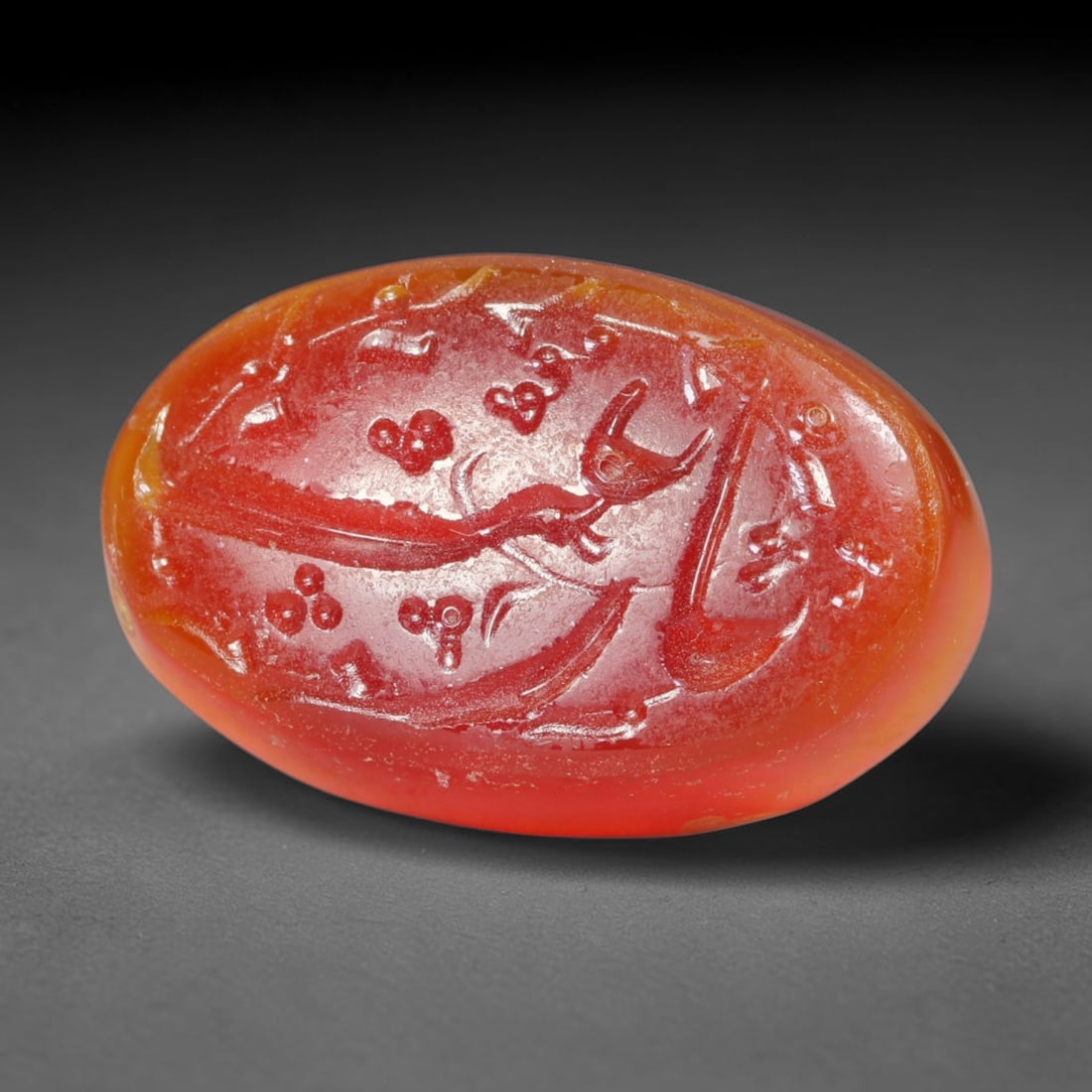 Early Vintage Islamic Natural Agate Calligraphic Script Intaglio Seal Cabochon (Post 1900 CE), 70EK: Fully hand-engraved agate intaglio seal tablet, crafted entirely by hand with no machine-assisted carving. The polished stone face features inscribed devotional script contained within a defined carvi