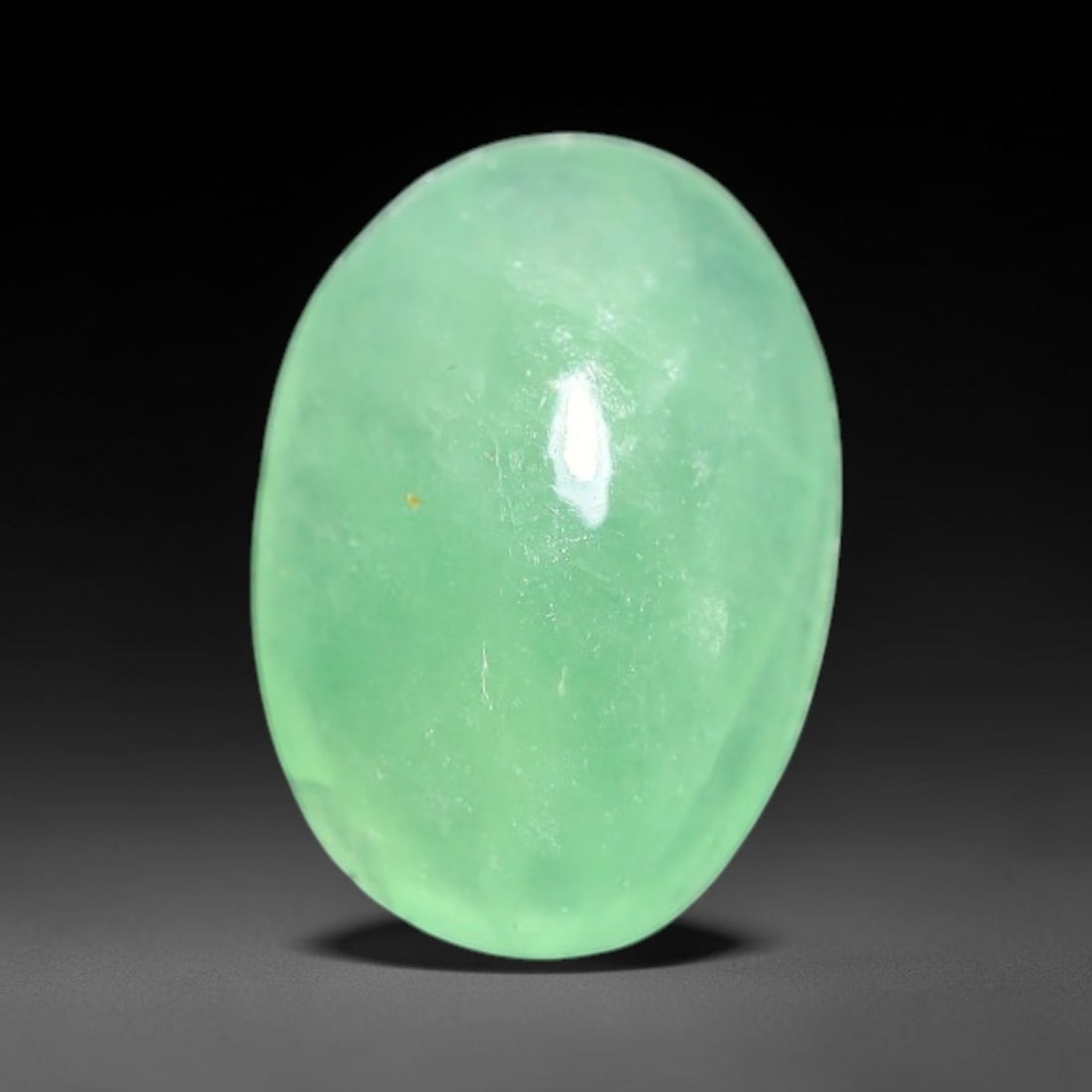 1.55ct Natural Burmese Type A Apple Green Jadeite Jade Cabochon Loose Gemstone, 1BV: This single loose natural Burmese Type A apple green jadeite jade cabochon, completely untreated, free of artificial dye, bleaching, or resin filling, preserving the original natural mineral crystal s