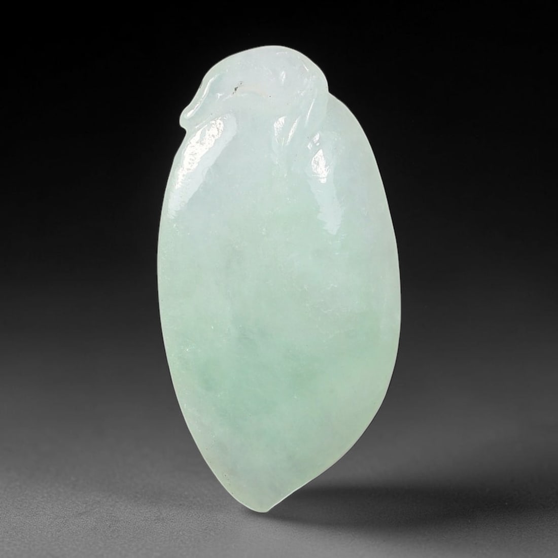 Natural Burmese Type A Jadeite Jade Hand Carved Pendant, 60BS: Artisan hand-carved untreated Burmese Type A jadeite jade pendant measuring 23x12 mm. Carefully sculpted with detailed relief craftsmanship and finished with a smooth glossy polish. Authentic Type A j