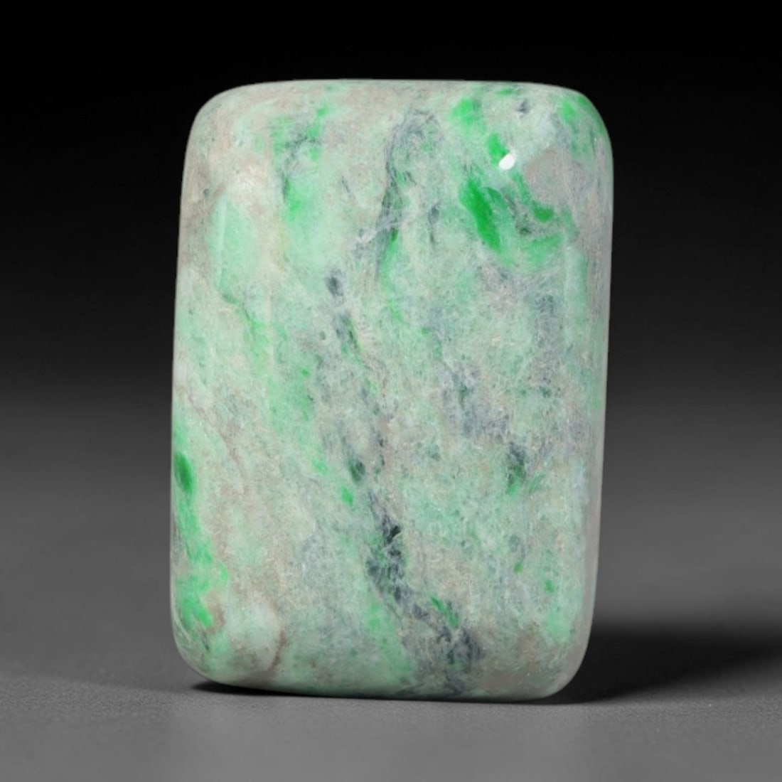 12ct Natural Burmese Type A Jadeite Jade Cabochon, 86EH: This single loose natural Burmese Type A jadeite jade cabochon, fully untreated with no dyeing, bleaching or resin impregnation, this genuine Type A jade retains its all-natural crystalline structure 