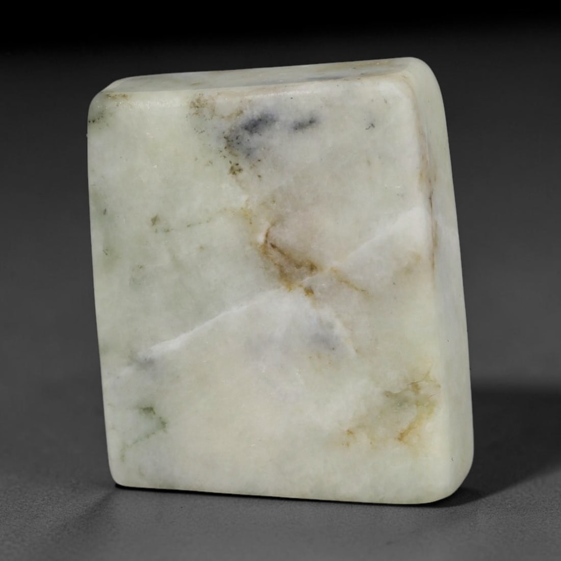 211ct Natural Type A Burmese Jadeite Jade Sliced Rough, 35FD: This specimen is a sliced rough block of natural Type A Burmese jadeite jade. The interior displays natural colour zoning with visible mineral veining and crystalline patterns typical of unprocessed j