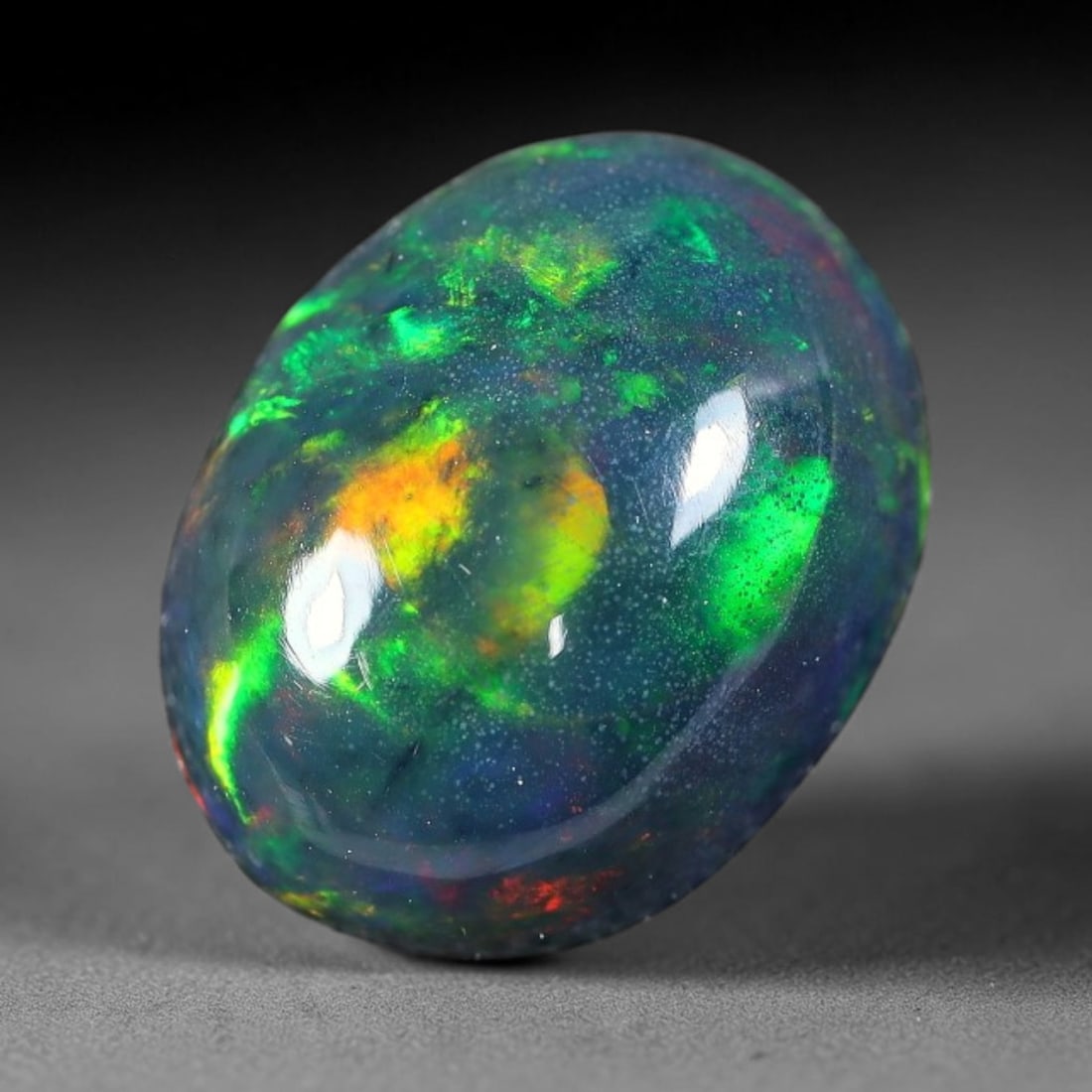 2.29ct Natural Ethiopian Welo Black Smoked Opal Cabochon Loose Gemstone, 27FX (1 of 1)