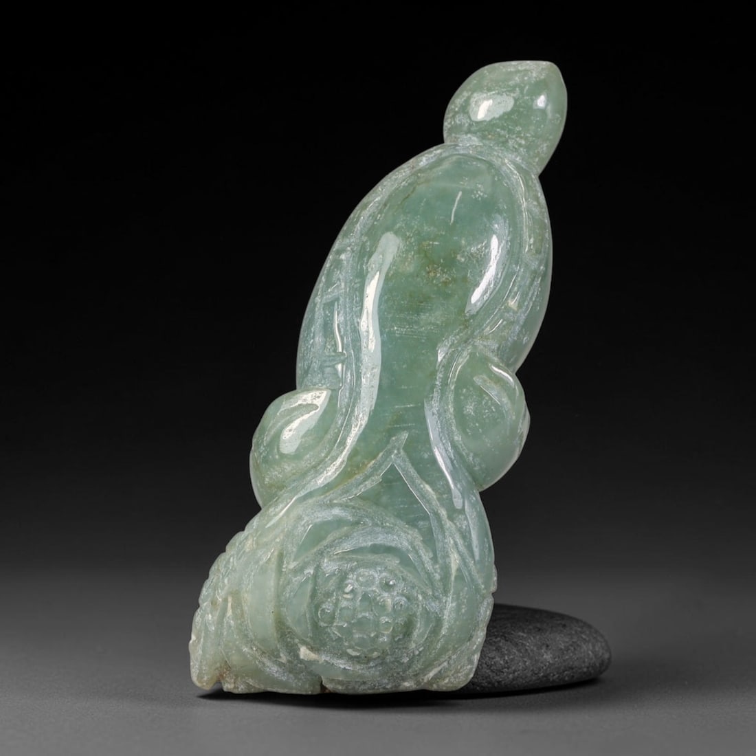 Natural Burmese Type A Jadeite Jade Hand Carved Pendant, 48BP: Artisan hand-carved untreated Burmese Type A jadeite jade pendant measuring 44x18 mm. Carefully sculpted with detailed relief craftsmanship and finished with a smooth glossy polish. Authentic Type A j