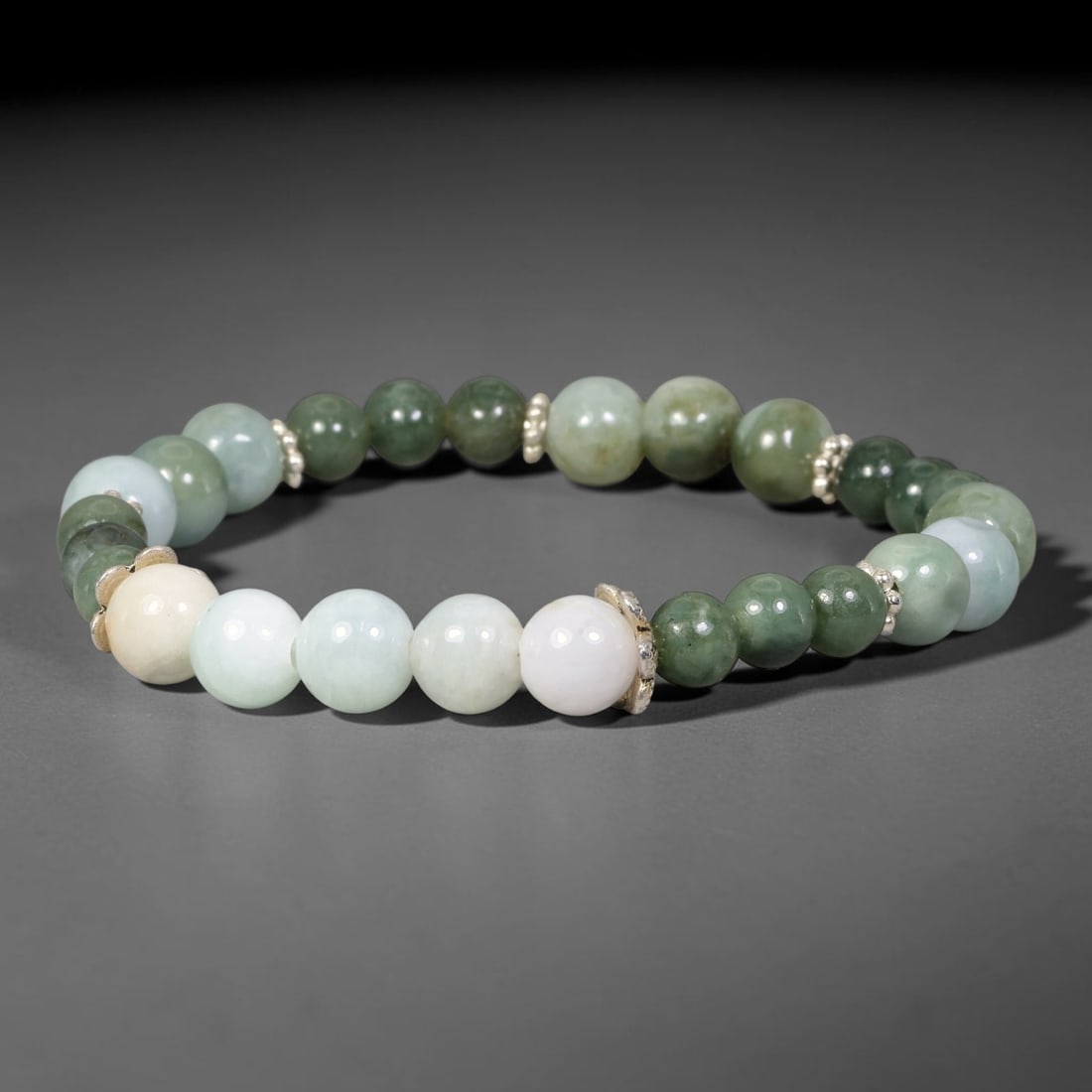 Natural Burmese Type A Jadeite Jade Beaded Bracelet, 36EP (1 of 1)