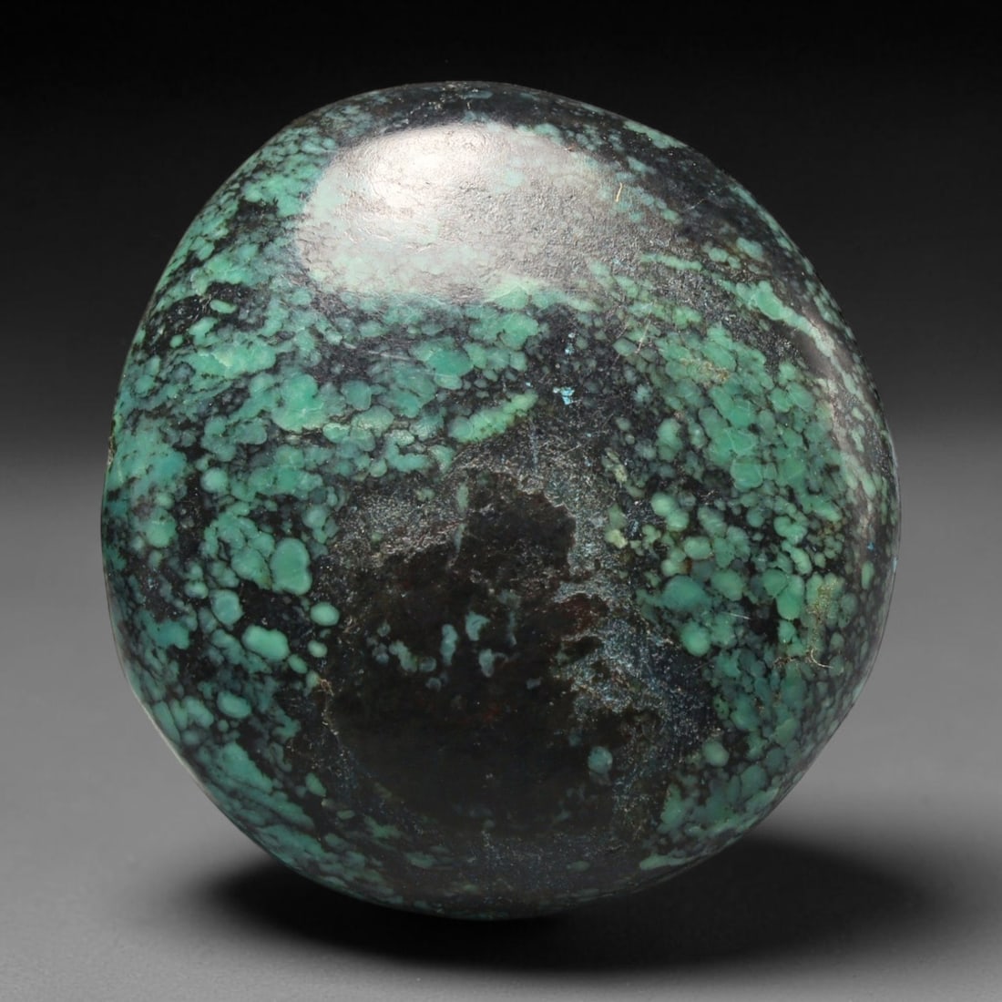 38ct Vintage Tibetan Natural Turquoise Freeform Cabochon Loose Gemstone, 82BW: Polished vintage Tibetan turquoise freeform cabochon loose gemstone, measuring 28x26 mm. Features characteristic natural matrix webbing and earthy mineral markings inherent to authentic Tibetan turquo
