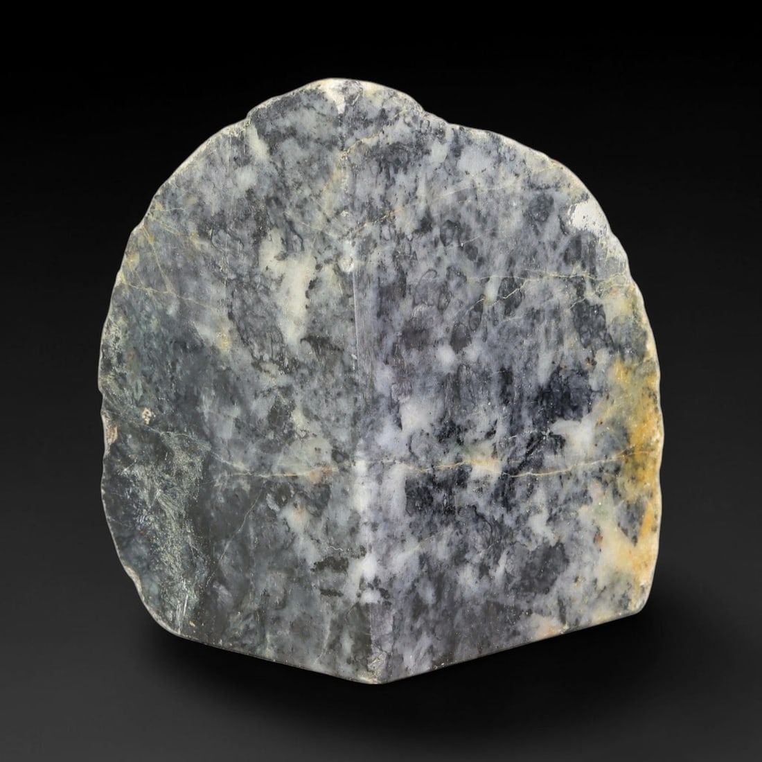 423g Natural Burmese Type A Jadeite Jade Polished Rough Block, 7EZ: This natural Burmese Type A jadeite jade rough block with partial polished surfaces revealing internal mineral characteristics. Dimensions measure 8.5x6cm, sourced from Myanmar, this specimen is ideal