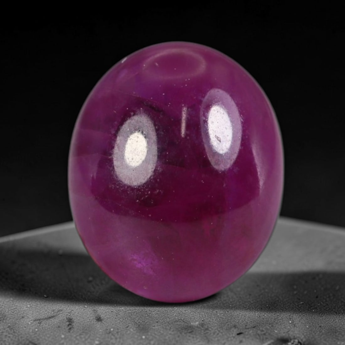 3.08ct Natural Mozambican Deep Crimson Red Ruby Cabochon Loose Gemstone, 16AS: This smoothly polished cabochon ruby holds a rich deep crimson red body hue, covered with fine natural surface fracturing and tiny scattered mineral specks across its domed polished surface within its
