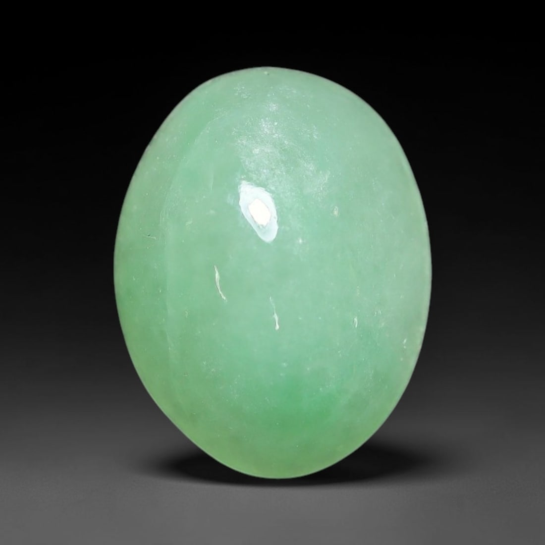 3.88ct Natural Burmese Type A Apple Green Jadeite Jade Cabochon Loose Gemstone, 99BT: This single loose natural Burmese Type A apple green jadeite jade cabochon, completely untreated, free of artificial dye, bleaching, or resin filling, preserving the original natural mineral crystal s