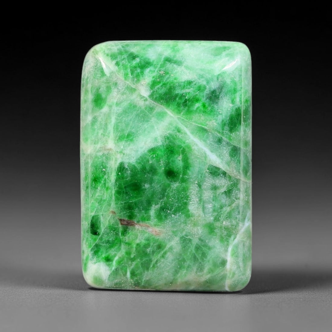 27ct Natural Burmese Type A Jadeite Jade Cabochon, 62FJ: This single loose natural Burmese Type A jadeite jade cabochon, fully untreated with no dyeing, bleaching or resin impregnation, this genuine Type A jade retains its all-natural crystalline structure 
