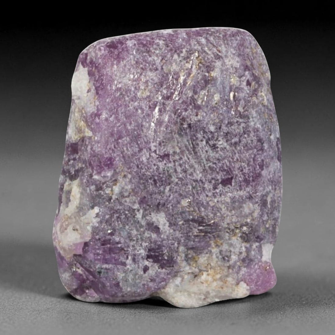 17.27ct Natural Mauritania Ruby Rough (Unheated), 46AM: This unheated Mauritania ruby rough is a striking natural crystal specimen, featuring a rich, saturated magenta hue with subtle purple undertones that deepen toward the core. The rough's rugged, natur