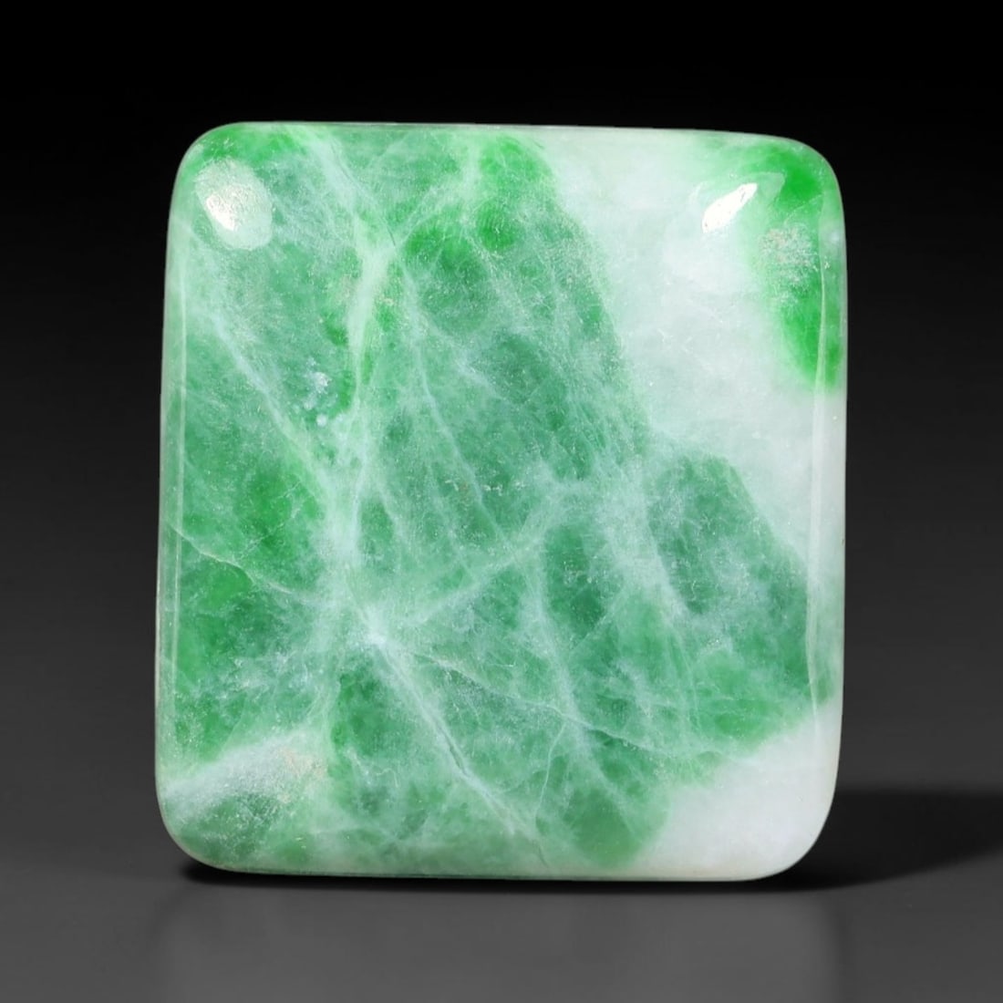 22ct Natural Burmese Type A Jadeite Jade Cabochon, 64FJ: This single loose natural Burmese Type A jadeite jade cabochon, fully untreated with no dyeing, bleaching or resin impregnation, this genuine Type A jade retains its all-natural crystalline structure 
