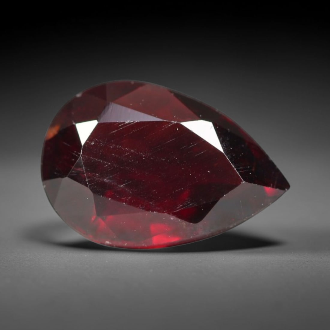3.21ct Natural Mozambican Deep Crimson Red Faceted Almandine Garnet Loose Gemstone, 96BC: This meticulously faceted garnet features a dense, rich red crystalline body dotted with subtle micro mineral inclusions scattered evenly throughout its transparent interior, precision-cut reflective 