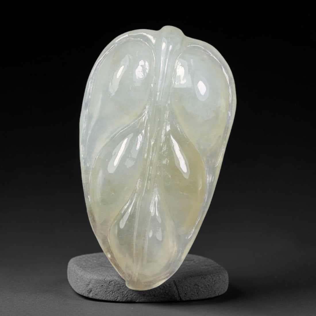 Natural Burmese Type A Jadeite Jade Hand Carved Pendant, 13BQ: Artisan hand-carved untreated Burmese Type A jadeite jade pendant measuring 28x17 mm. Carefully sculpted with detailed relief craftsmanship and finished with a smooth glossy polish. Authentic Type A j