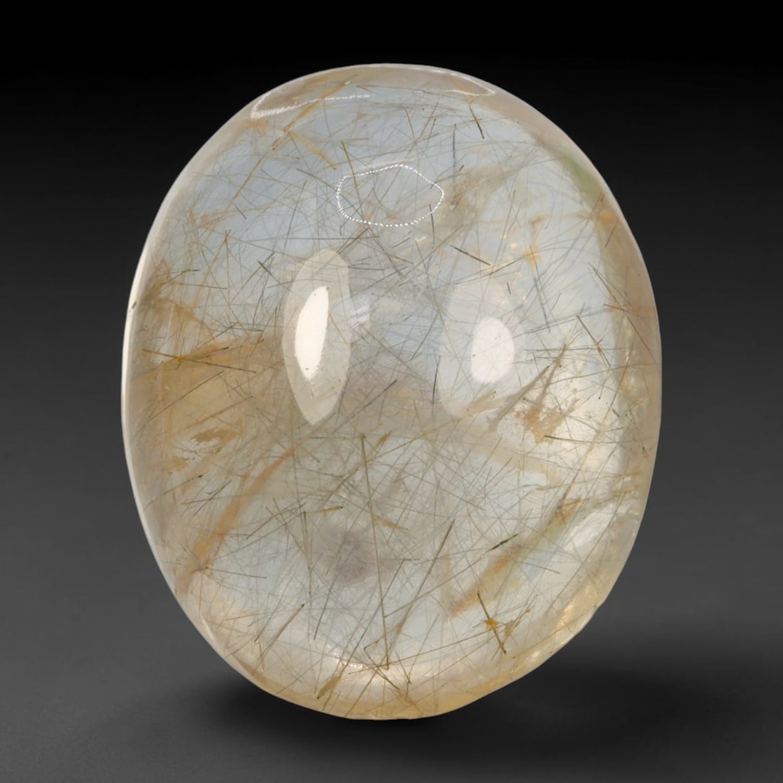 23ct Natural Brazilian Black Rutile Quartz Cabochon Loose Gemstone, 77BM (1 of 1)