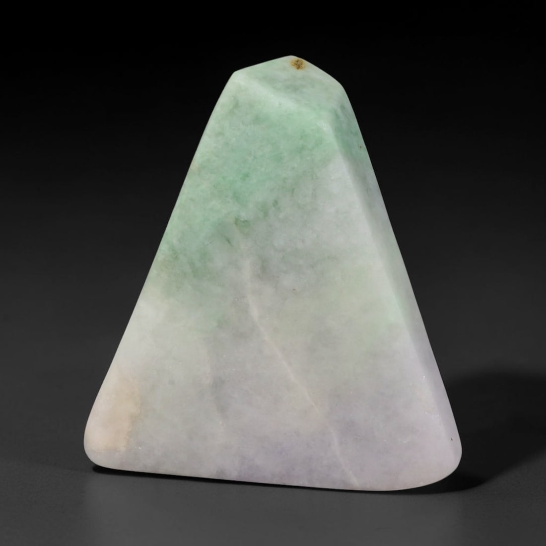 198ct Natural Type A Burmese Jadeite Jade Sliced Rough, 41BQ: This specimen is a sliced rough block of natural Type A Burmese jadeite jade. The interior displays natural colour zoning with visible mineral veining and crystalline patterns typical of unprocessed j
