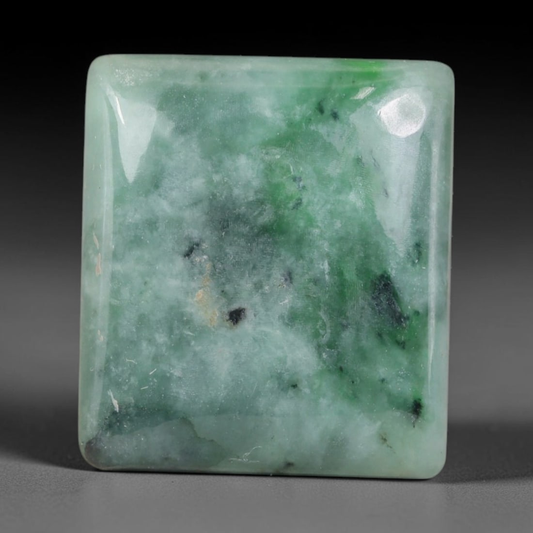 48ct Natural Burmese Type A Jadeite Jade Cabochon, 67ER: This single loose natural Burmese Type A jadeite jade cabochon, fully untreated with no dyeing, bleaching or resin impregnation, this genuine Type A jade retains its all-natural crystalline structure 