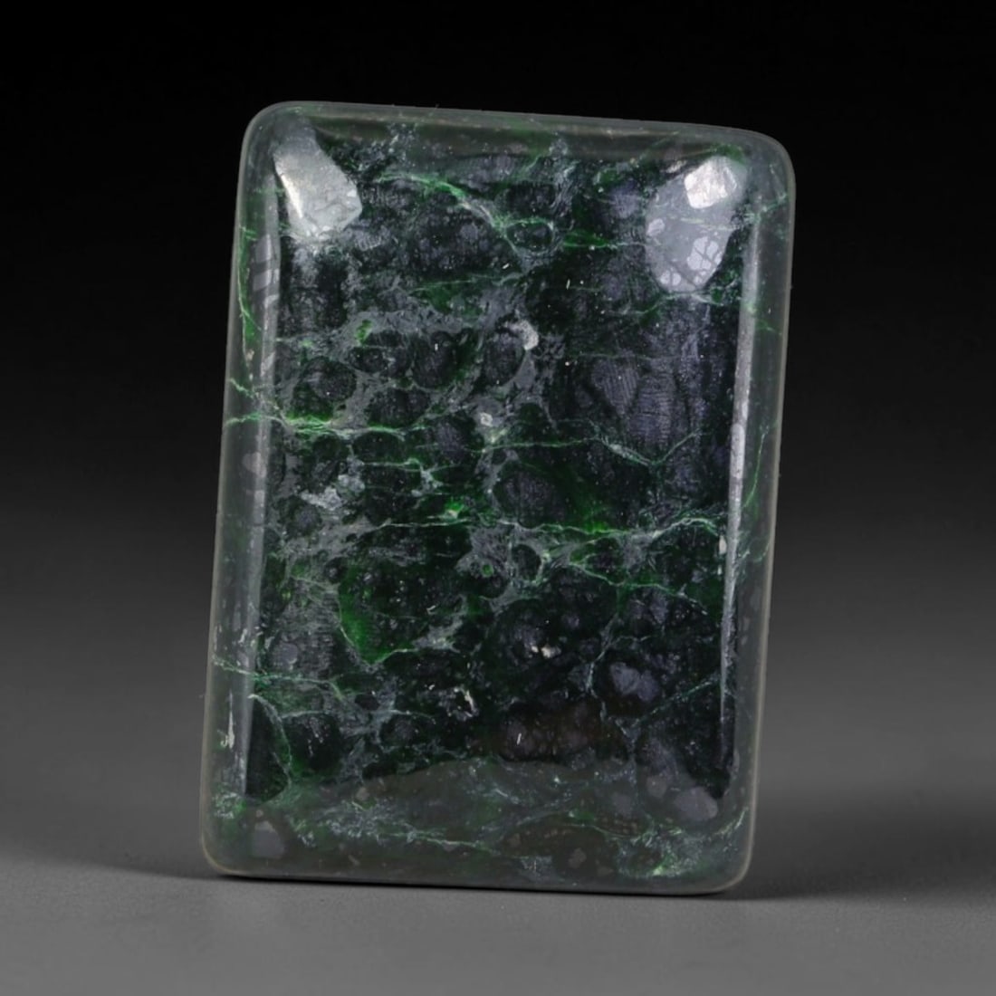 24.35ct Natural Burmese Type A Jadeite Jade Cabochon, 61ER: This single loose natural Burmese Type A jadeite jade cabochon, fully untreated with no dyeing, bleaching or resin impregnation, this genuine Type A jade retains its all-natural crystalline structure 