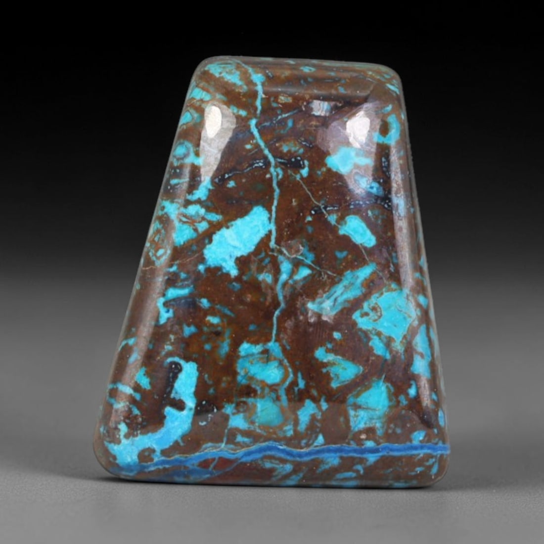 13.31ct Natural Peruvian Chrysocolla Cabochon Loose Gemstone, 63ER: This natural chrysocolla cabochon from Peru displays beautiful blended mineral patterns across its smoothly polished surface. Dimensions measure 16x14x6mm, this wellfinished cabochon works wonderfully
