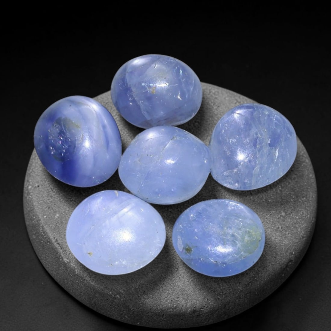 8.45ct Natural Unheated Burmese Blue Star Sapphire Loose Gemstone Parcel, 84BZ: This parcel consists of natural unheated blue star sapphire sourced from Myanmar. The material showcases cool blue body tones together with natural internal silk inclusions responsible for the star op