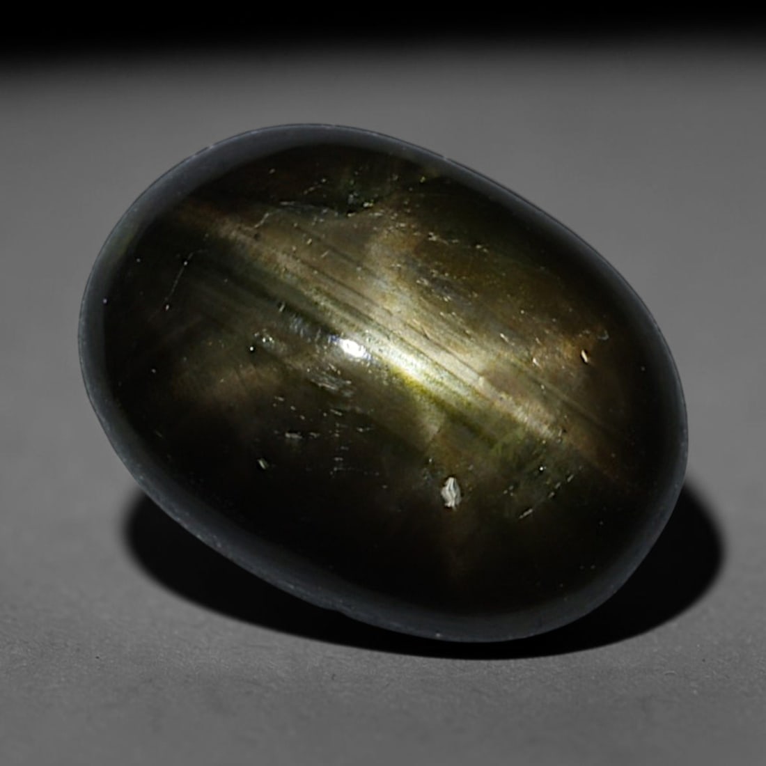 2.43ct Natural Siamese 6-Ray Black Star Sapphire Loose Gemstone, 37BD: This polished star sapphire originates from classic Siamese mining deposits, featuring a deep dark crystalline base with fine native mineral traces trapped within its structure, sized at calibrated 9x